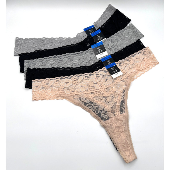 I.N.C. INTERNATIONAL CONCEPTS WOMEN'S LACE THONG UNDERWEAR MULTI COLOR 5 PACK XL - Picture 1 of 7